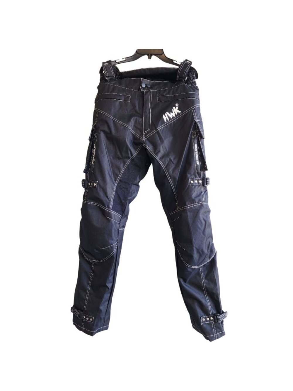 HWK Mens Motorcycle Riding Pants Air Ventilation Adjustable Straps  Black Size M
